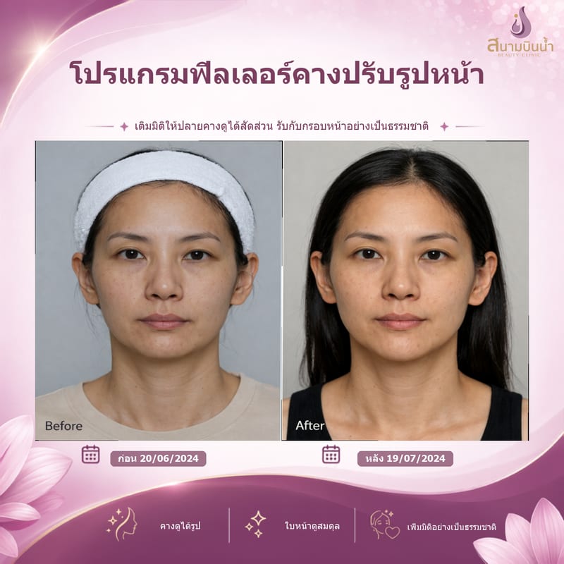 ภาพก่อน–หลัง ฟิลเลอร์คาง กรณีเฉพาะบุคคล