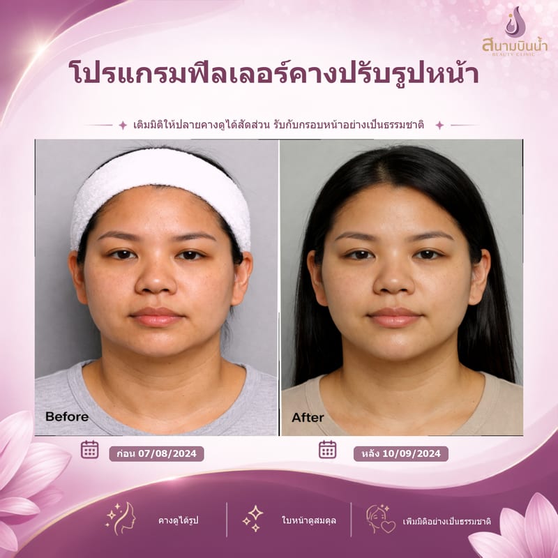 ภาพก่อน–หลัง ฟิลเลอร์คาง กรณีเฉพาะบุคคล