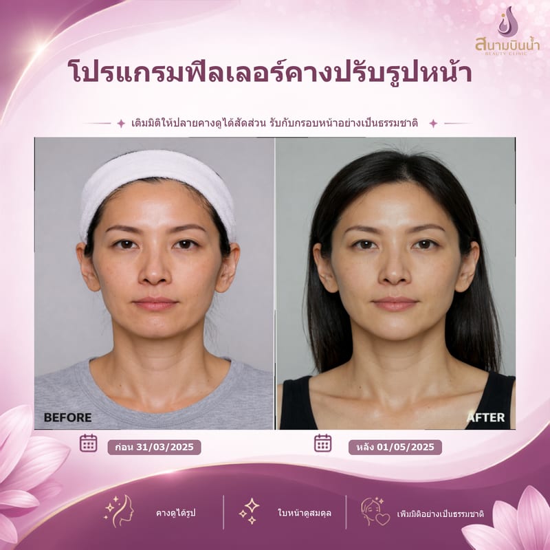 ภาพก่อน–หลัง ฟิลเลอร์คาง กรณีเฉพาะบุคคล