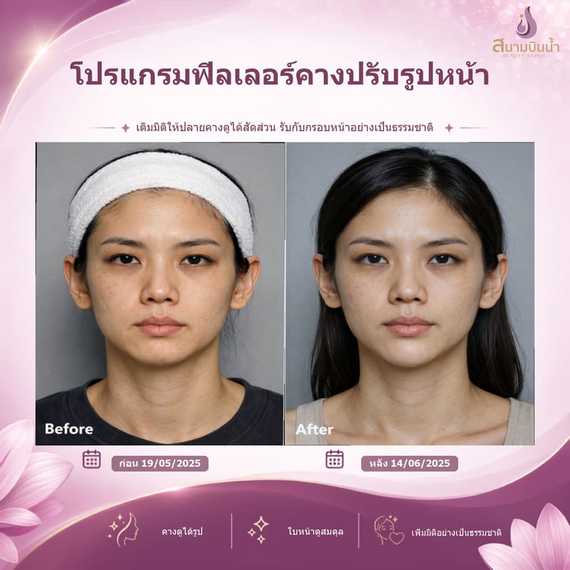 ภาพก่อน–หลัง ฟิลเลอร์คาง กรณีเฉพาะบุคคล