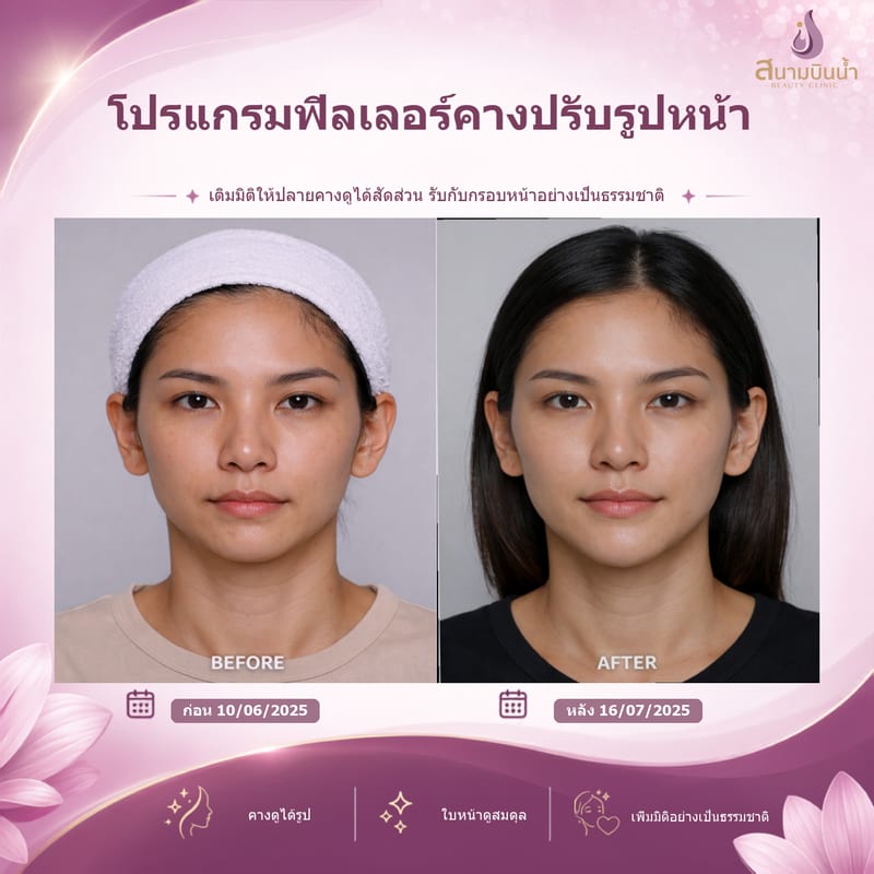 ภาพก่อน–หลัง ฟิลเลอร์คาง กรณีเฉพาะบุคคล